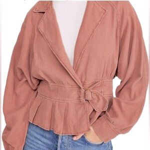 Free People Rust Belted Jacket